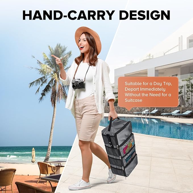 Suitcase Organizer, Travel Luggage Organizer Hanging Shelves Packing Cube Closet/Collapsible Portable Travel Organizer for Carry-on