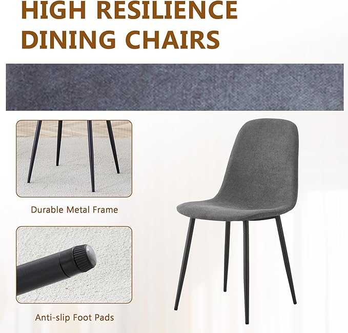 Ebullient Marble Dining Table Set for 8, 79'' Black Kitchen Table Set for 8, 3.5'' Thick Wooden Top with Rectangle Heavy Duty Legs, Modern Dining Table and Upholstered Chairs Set of 8, Marble Grain