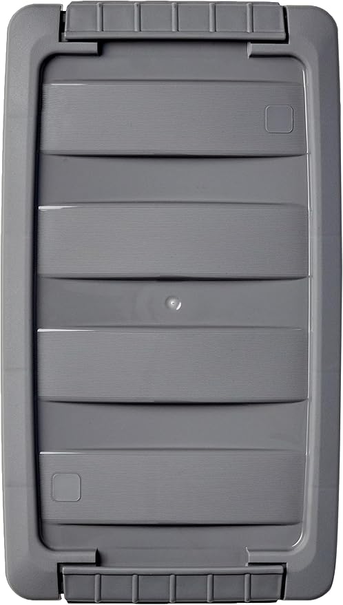 Amazon Basics Plastic Storage Containers with Secure Latching Lids, Stackable Organization Bins, Clear/Grey, 5 Quart, Set of 10