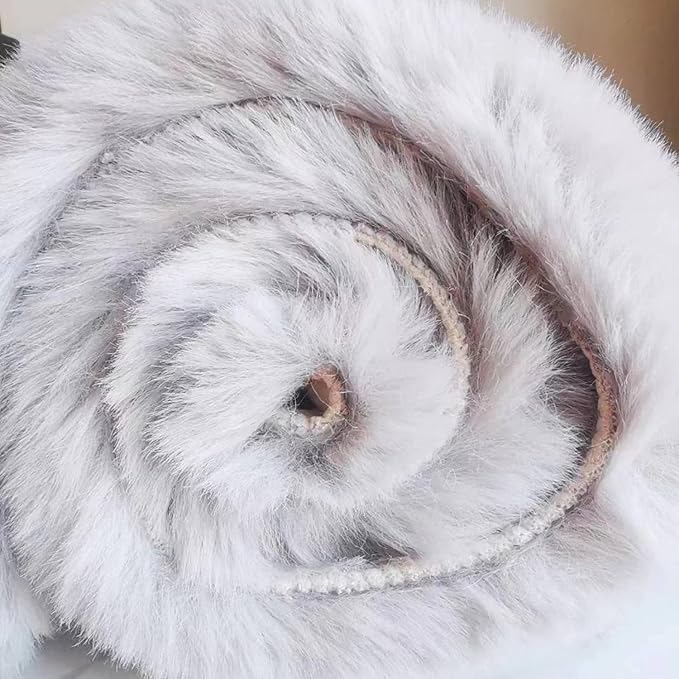 Ghouse Ultra Soft Faux Rabbit Fur Rug 4x6, Machine Washable Area Rugs for Bedroom Fluffy Rugs for Living Room, No-Shedding Carpet Sheepskin Rug Grey