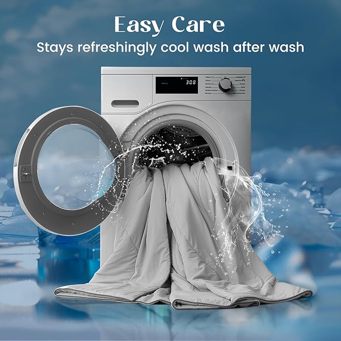 Dream Valley®Outlast®Deepsleep Cooling Comforter, Throw Size, NASA-Grade Space Technology Cooling Blanket for Hot Sleepers Night Sweats, Q-Max > 0.45 Aerocool™Breathable, Cool Grey, 60"x80"