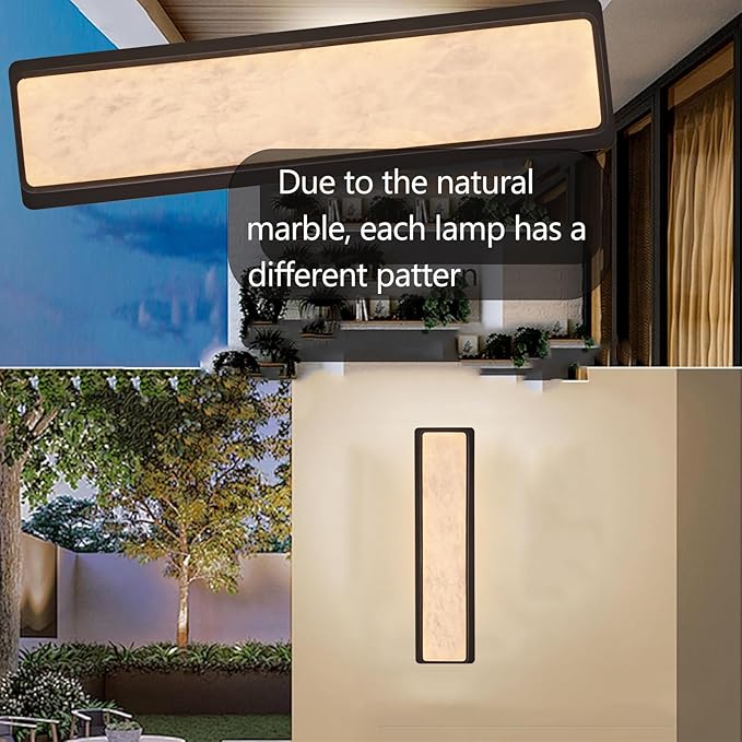 Modern LED Natural Alabaster Gypsum Wall lamp 15W Warm Yellow 2700K Wall Mounted Wall lamp Indoor sucelating Alabaster Gypsum Wall Mounted Lighting Suitable for Living Room (Black)