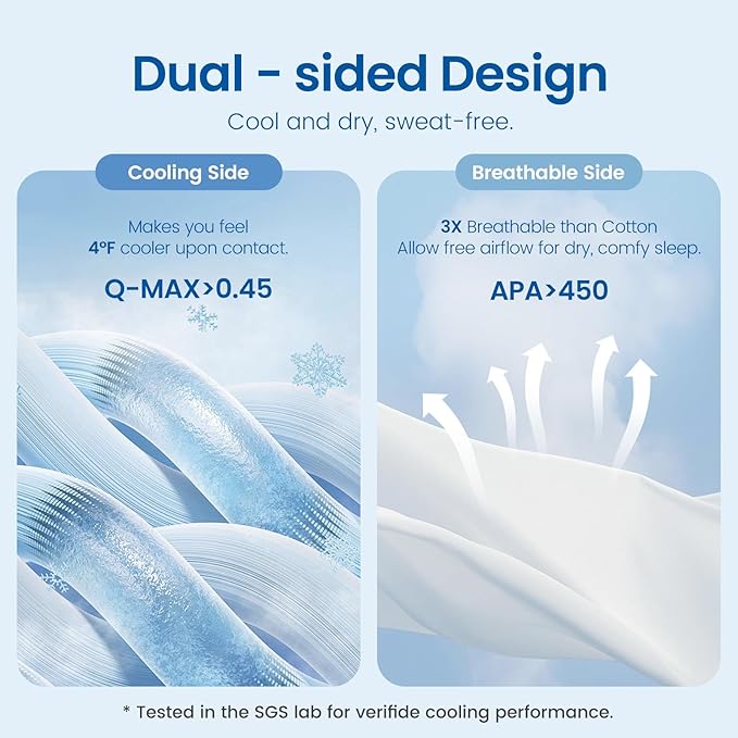Cozy Bliss Cooling Comforter King Size Dual-Sided, Ultra-Soft Cooling Blankets for Hot Sleepers and Night Sweats, Breathable Lightweight Silky Smooth, Snow Ivory