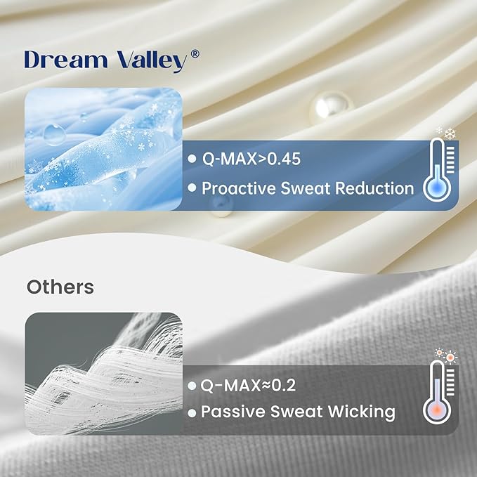 Dream Valley®Outlast®Deepsleep Cooling Comforter, King Size, NASA-Grade Space Technology Cooling Blanket for Hot Sleepers Night Sweats, Q-Max > 0.45 Aerocool™Breathable, Ivory, 106"x90"