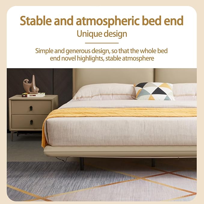 Modern Upholstered Bed Frame Sleek Design Comfort Padded Headboard Ideal for Modern Bedrooms Stylish and Sturdy (King)