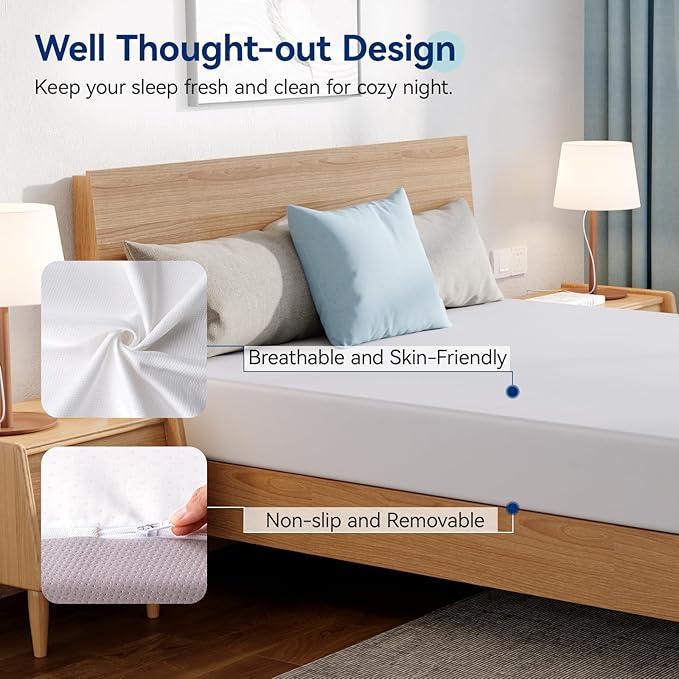 Amazon Basics HKSP01008F Plush Memory Foam Bed Mattress, Full, White/Grey, 75 x 54 x 8 inches