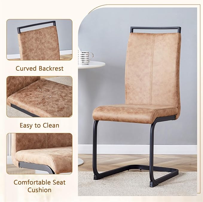 Dining Room Table Set for 6, 79" Wood Dining Table Sets and 6 Chairs, Farmhouse Kitchen Table with 3.5" Thick Top and Heavy Duty Legs,Easy Assembly,Ideal for Dining Room,Brown