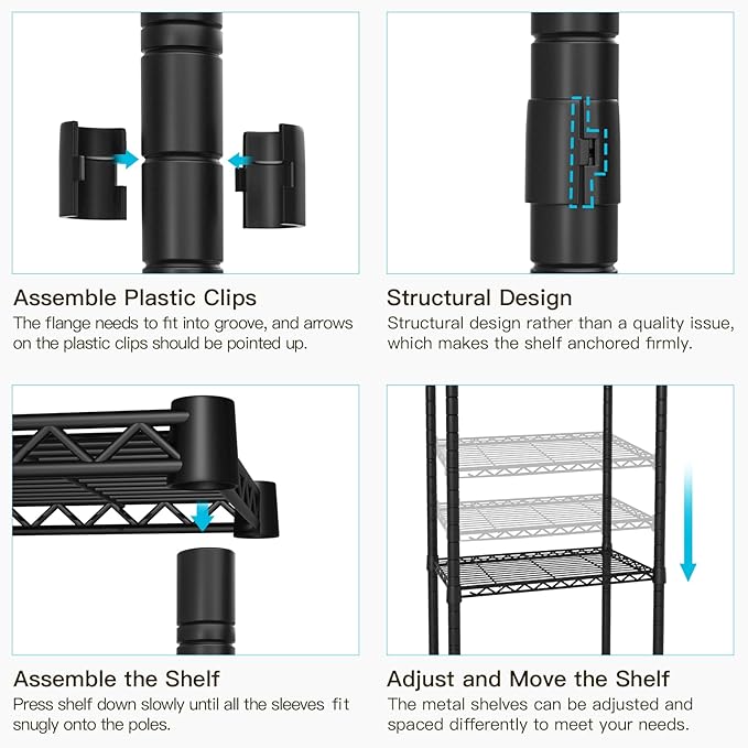 FUTASSI P1 Heavy Duty Garment Rack, 3 Tiers Adjustable Rolling Metal Closet Organizer with Lockable Wheels, FreeStanding Wardrobe with Double Hanger Rods & 1 Pair Hooks, Max Load 450 LBS, Black