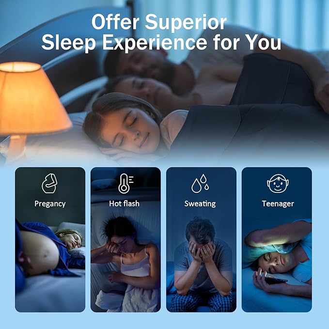 Cooling Blanket Comforter Hot Sleepers King/Cali King Soft Cooling Blanket, Double-Sided Cool Bedding for Night Sweats, All-Season Lightweight Comforter(106 * 90inch, Midnight Blue)