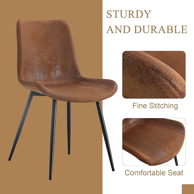 JUFU Dinner Table Set for 4, 67'' Wood Faux Marble Dining Table Set for 4 with PU Upholstered Chairs, Modern Rectangle Dining Table Chairs Set of 4, Ideal for Dining Room, Sturdy and Easy Assembly