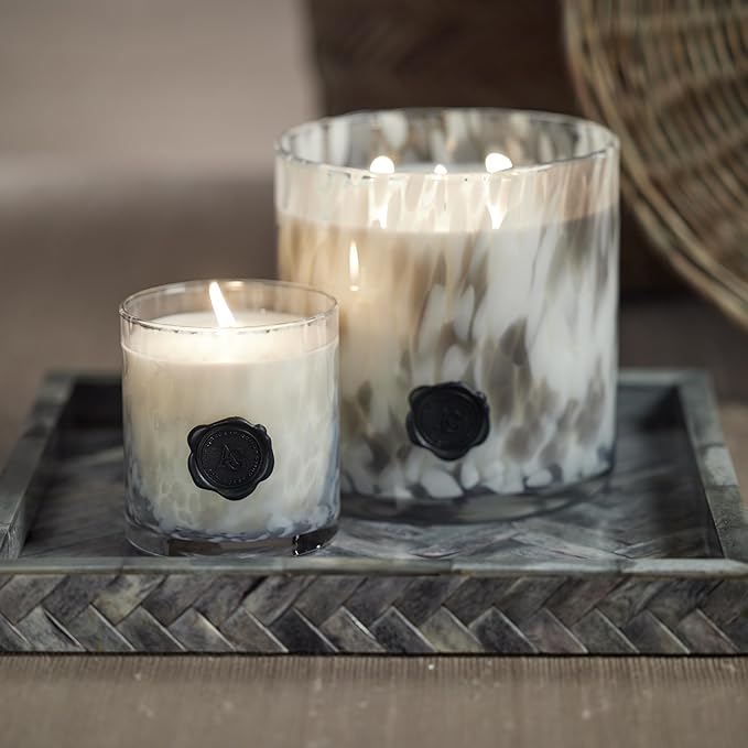 Zodax Apothecary Guild Scented Opal Glass Jar Candle- 50 oz/3-Wick - Lemon Peel, Lavender & Tarragon