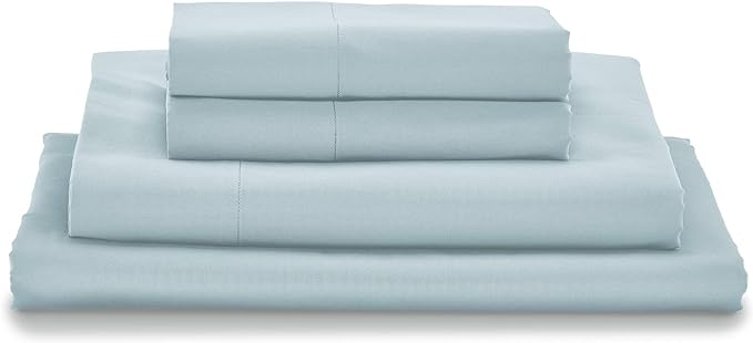 MyPillow Giza Dreams Bed Sheets, 100% Certified Giza Egyptian Cotton, Deep Pocket, Sateen Weave [Twin XL, Light Blue]