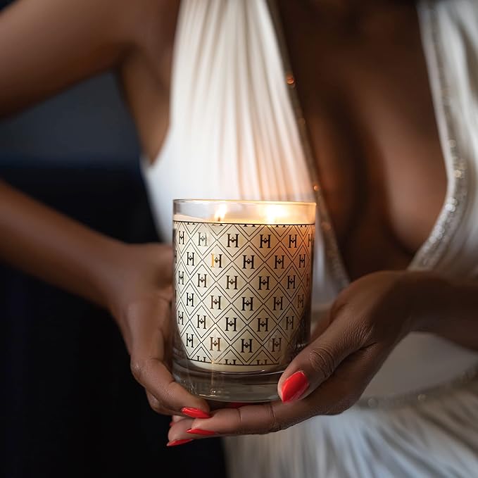 Harlem Candle Co. - Luxury Candle Gold 22K Speakeasy - 11 oz Glass Jar, Double Wick, Soy Wax, Gift Box, Palo Santo, Pimento Berry, Incense, Dark Chocolate, 80 Hour Burn