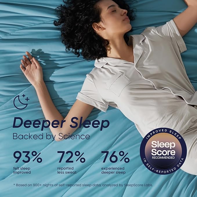 Dream Valley Outlast® Twin Cooling Comforter, NASA-Grade Instant Cooling Blanket for Hot Sleepers, Luxurious Comforter for All Season, Dream Blue, 60"x80"