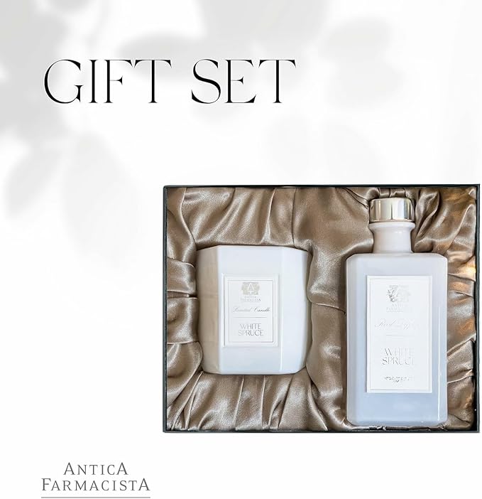 Antica Farmacista Reed Diffuser & Candle - Gift Set Collection for Her - White Spruce, 320ml