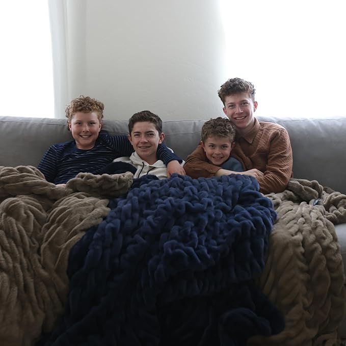 Minky Designs Driftwood Minky Blanket – Ultra Soft Faux Fur Throw Blanket for Couch, Bed & Home – Fluffy, Warm & Luxurious – Chic Collection (Small, 30x36)