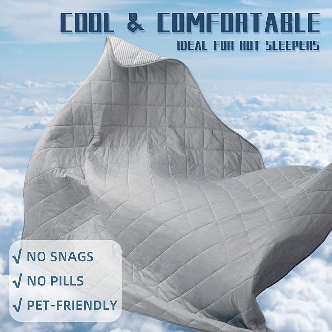 DOWNCOOL Cooling Blanket, Grey Reversible Blanket for Hot Sleeper,Breathable Summer Comforter, Lightweight Soft Q-Max>0.4 Arc-Chill Cool Comforter, 60"X70"