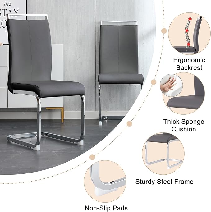 FURNITO Glass Dining Table Set for 8,Modern Dining Table Set,71 in White Dining Table with 8 PU Leather Dining Chairs for Kitchen Dining Room(Glass Dining Table + 8 PU Leather Chairs)