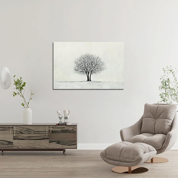 Canvas Wall Art Decor Wall Pictures for Living Room Canvas Art Wall Decor Large Black and White Wall Art Decorations Minimalist Tree Wall Art Prints Artwork for Walls Home Office Wall Art Decor 24" x 36"
