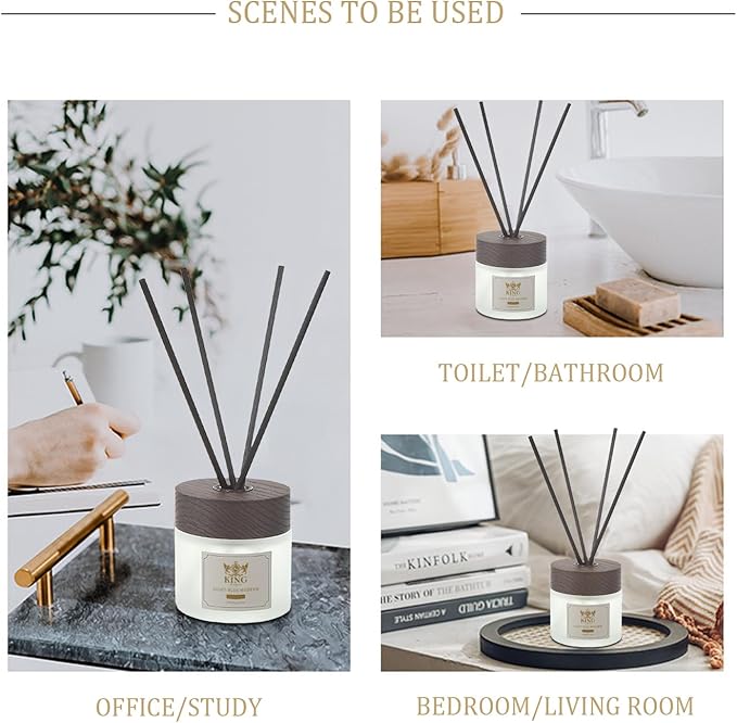Reed Diffuser (100ml) Light Blue Modern Reed Diffuser Set,Reed Diffuser & Oil Diffuser Sticks with Flower, Aromatherapy, Home & Kitchen Decor,Fragrance and Gifts - Pack of 3
