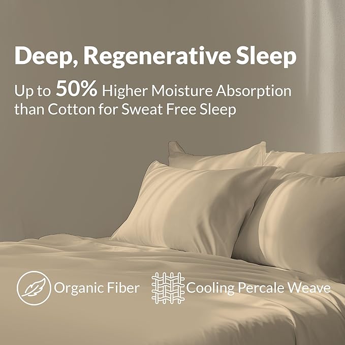 100% Egyptian Cotton Percale Pillow Cases Set - Luxurious 400 Thread Count, Breathable & Skin-Friendly - Softer After Each Wash - Oeko-TEX Certified