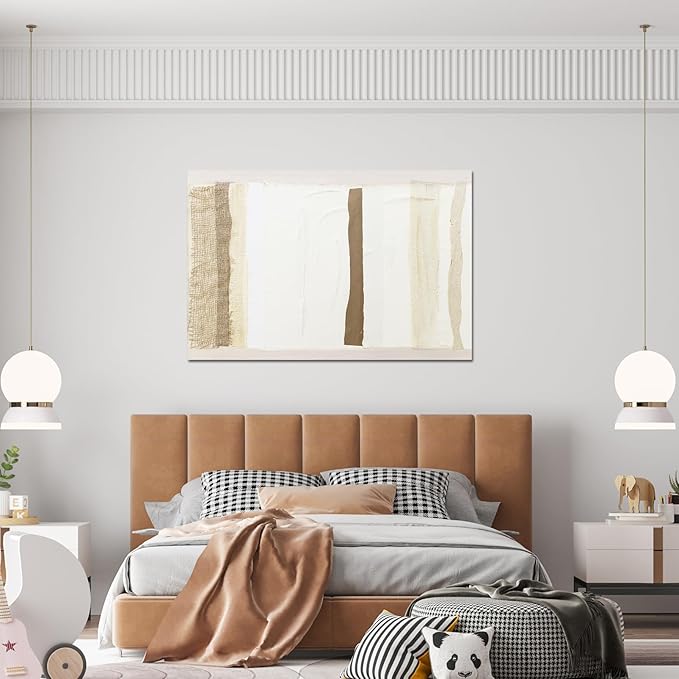 Canvas Wall Art Decor Large Wall Art for Living Room Brown And White Wall Art Decor Artwork for Walls Oversized Abstract Wall Art Prints Canvas Art Wall Decor 32"X48" Bedroom Office Wall Decor