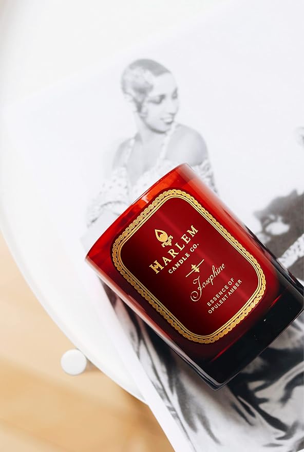 HARLEM CANDLE CO. Josephine - Luxury Scented Soy Candle, 11 oz - 80-Hour Burn Time | Rose, Jasmine, Warm Amber, Tonka Bean, and Sandalwood | Scented Candles for Home