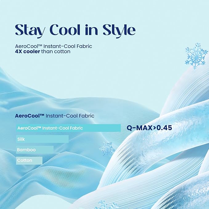 Dream Valley Outlast® Queen Cooling Comforter, NASA-Grade Instant Cooling Blanket for Hot Sleepers, Luxurious Comforter for All Season, Lavender Fog, 90"x90"