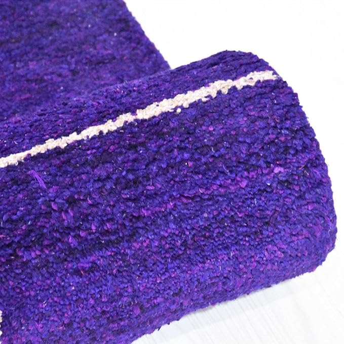 Hand Knotted Loom Wool ECO-Friendly Area Rugs - 2'6''x6', Runner, Dark Red Color, Solid Plain Design, High Pile Handmade Anti Skid Area Rugs for Living Room, Bed Room (L00111)