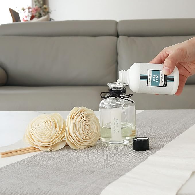 Aronica Twin Sola Diffuser - Pure Lilac Fragrance, 160ml / 5.41 Floz, Lilac Scented Products, Flower Reed Diffusers for Home Aesthetic Decor