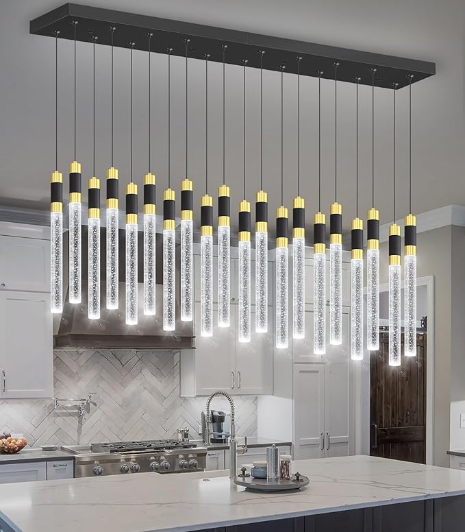 20 Lights Modern Chandeliers for Dining Room LED Dimmbale Light Fixture for High Ceiling Pendants Lighting for Living Room