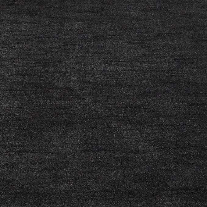 Hand Knotted Loom Wool ECO-Friendly Area Rugs - 2'6''x12', Runner, Charcoal Color, Solid Plain Design, High Pile Handmade Anti Skid Area Rugs for Living Room, Bed Room (L00111)