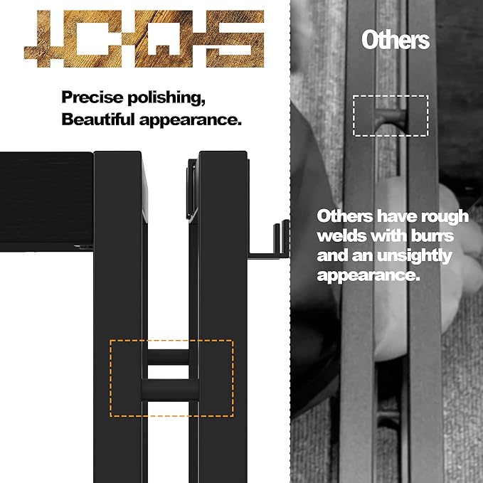 HCHQHS Bookshelf, 3-Tier Industrial Bookcase, Black Open Book Shelf, Freestanding Horizontal Bookshelves with Metal Frame