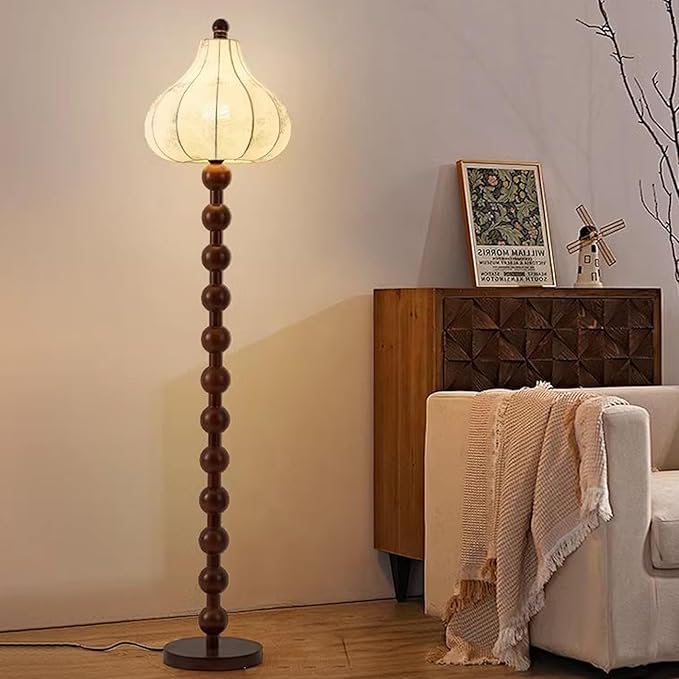 Floor Lamp for Living Room Bedroom with 3 Color Dimming Farmhouse Industrial Floor Lamp Elegant Nickel Finish Reading Floor Lamps Suitable for Living Room Bedroom Office