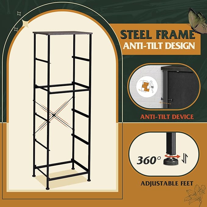 WLIVE Fabric Dresser, 5-Drawer Tall Dresser for Bedroom, Storage Organizer with Fabric Bins, Wood Top, Sturdy Steel Frame, Chest of Drawers for Closet, Hallway, Charcoal Black