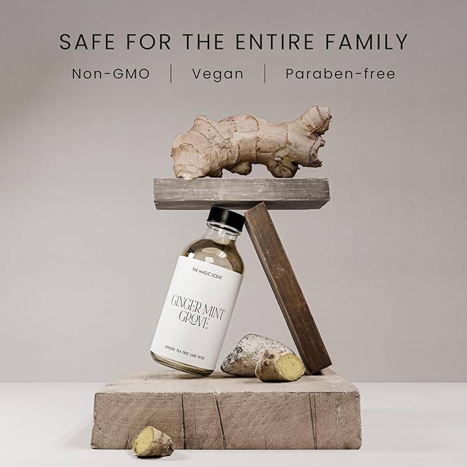 The Magic Scent Ginger Mint Grove Diffuser Oil - Hotel & Home Luxury Scents - Diffuser Oil Scents for Home Designed for Use in All Diffusers - 4 fl oz, 120 mL