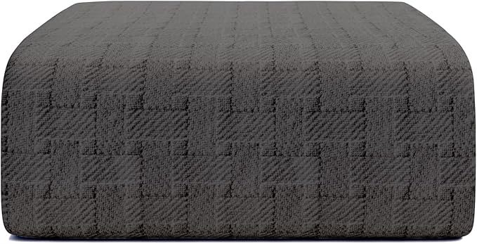 King Dark Gray 100% Cotton | Lightweight | Breathable | Anti-Odor | Warm & Cozy | Perfect for Layering | Basket Weave Throw Blanket for Bed & Couch | Soft All-Season Bedding