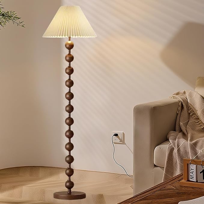 62" Modern Floor Lamp with White Shade and Foot Pedal Switch,Tall Industrial Floor Lamp with 3 Color Temperatures Led Bulb for Bedroom, Office,Living Room