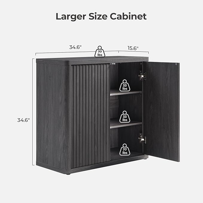 SICOTAS Buffet Cabinet with Storage Sideboard Accent Modern Credenza with Doors & Shelves Fluted 69.2" Tall Media Console Mid Century Coffee Bar Table for Living Room Kitchen Dining Room Hallway