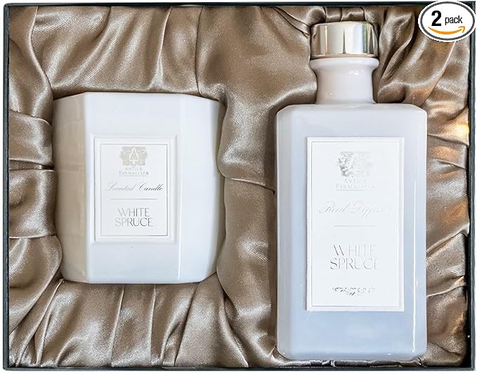 Antica Farmacista Reed Diffuser & Candle - Gift Set Collection for Her - White Spruce, 320ml