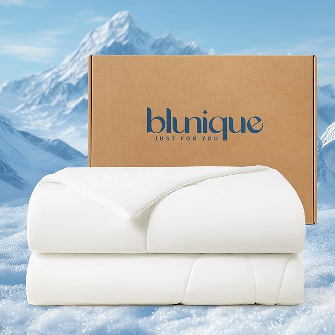 Cooling Comforter Twin Size, Breathable Blanket for Hot Sleepers & Night Sweats, Q-Max>0.46 Tech, Summer Lightweight & Skin-Friendly Bedding,60"x90", White