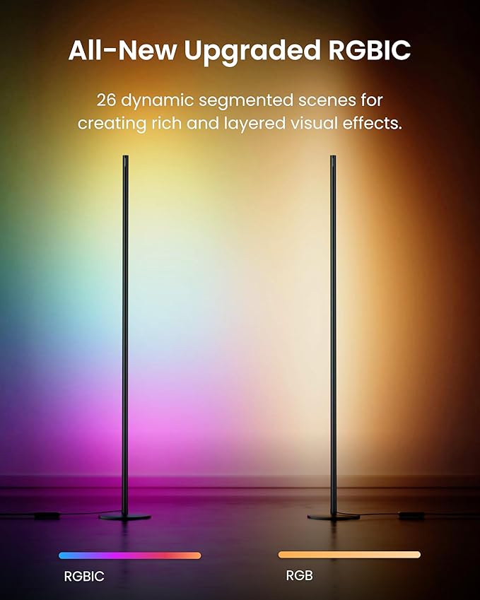 SwitchBot Smart RGBICWW App-Controlled Floor Lamp with Matter, Warm & Cool White, Alexa-Compatible Lamp, Works with Apple Home, Google Home – 1200lm Music Sync, Lamp for Living Room for Bedroom