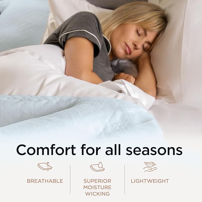 Threadmill Luxury Cotton Blankets for King Size Bed | All-Season Cozy 100% Cotton Blanket | Criss Cross Jacquard Soft Lightweight Coverlet, fits California King Size Bed, 104x92 | Light Blue