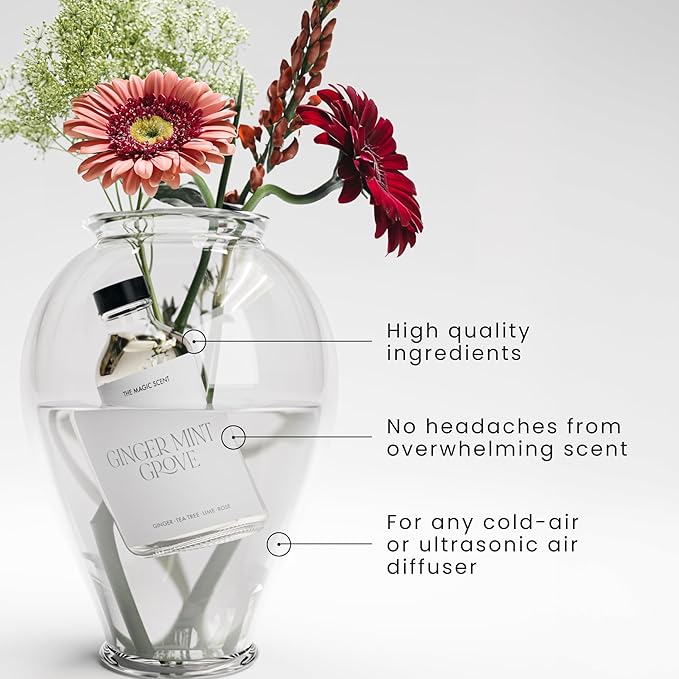 The Magic Scent Ginger Mint Grove Diffuser Oil - Hotel & Home Luxury Scents - Diffuser Oil Scents for Home Designed for Use in All Diffusers - 4 fl oz, 120 mL