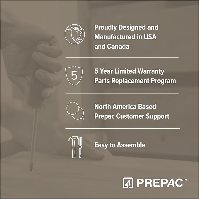 Prepac Rustic Ridge Farmhouse Nightstand Bedside Table, Brown Nightstand for Bedroom, End Table with 2 Drawers and Open Shelf 16.25"D x 18.75"W x 24.5"H