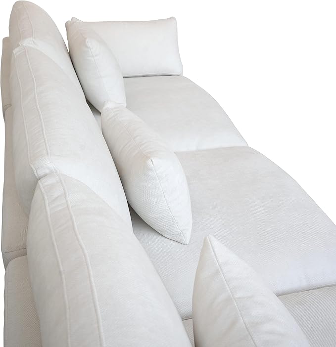 Cloud Couch Modular Sectional Sofa,82.68" Oversized LoveSofa, Down Filled Convertible Wide Seater for Living Room Set, Covers Washable&Replaceable,White