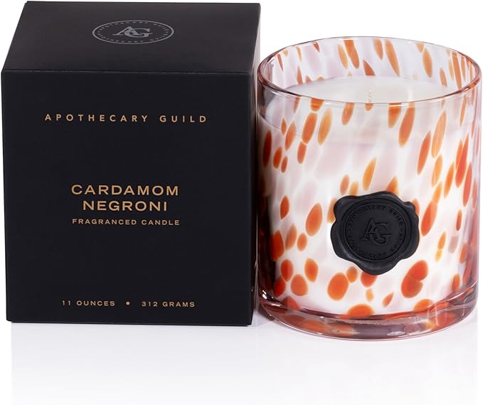 Zodax Apothecary Guild Scented Opal Glass Jar Candle in Gift Box- 11 oz - Cardamom Negroni