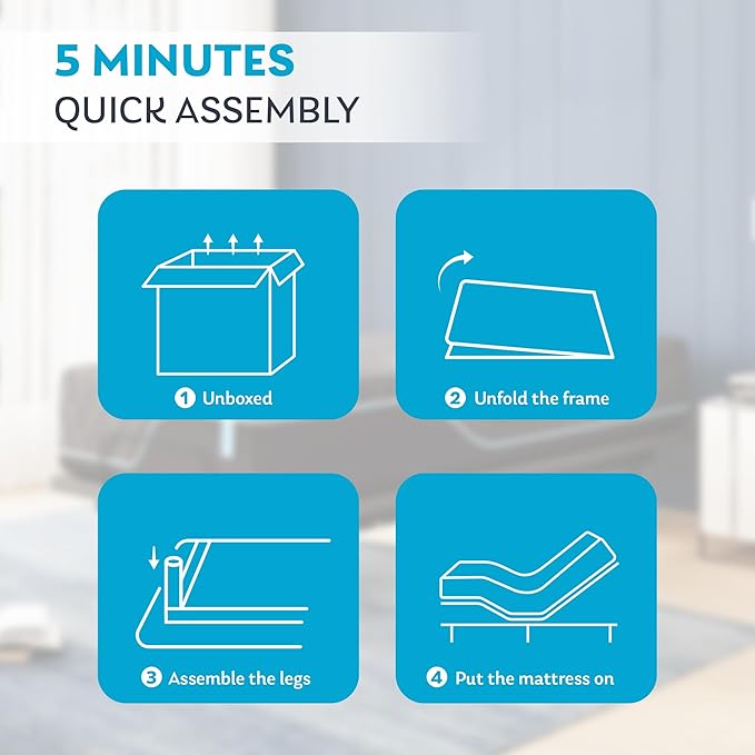 Twin XL Adjustable Bed Base Frame with 14 Inch Cooling Copper Memory Foam Mattress, Wireless Remote & Head and Foot Incline, Zero Gravity, CertiPUR-US Certified & Fiberglass Free, 80" × 38"