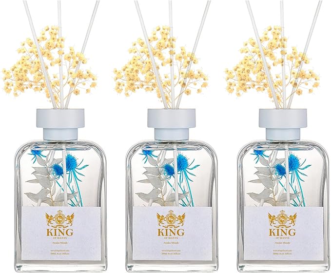 Reed Diffuser (200ml) Reed Diffuser Set,Reed Diffuser & Oil Diffuser Sticks with Flower, Aromatherapy, Home & Kitchen Decor,Fragrance and Gifts (Norwegian Forests)