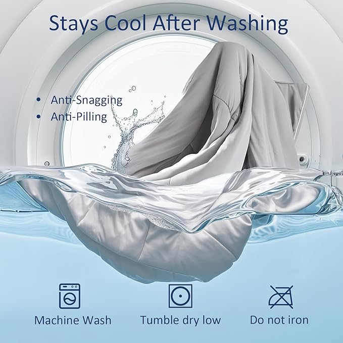 Cooling Blanket, Cooling Comforter for Hot Sleepers - Twin/Twin XL Soft Cooling Blanket, Double-Sided Cold Blanket for Night Sweats Lightweight Comforter (68''x90'', Silver Gray)